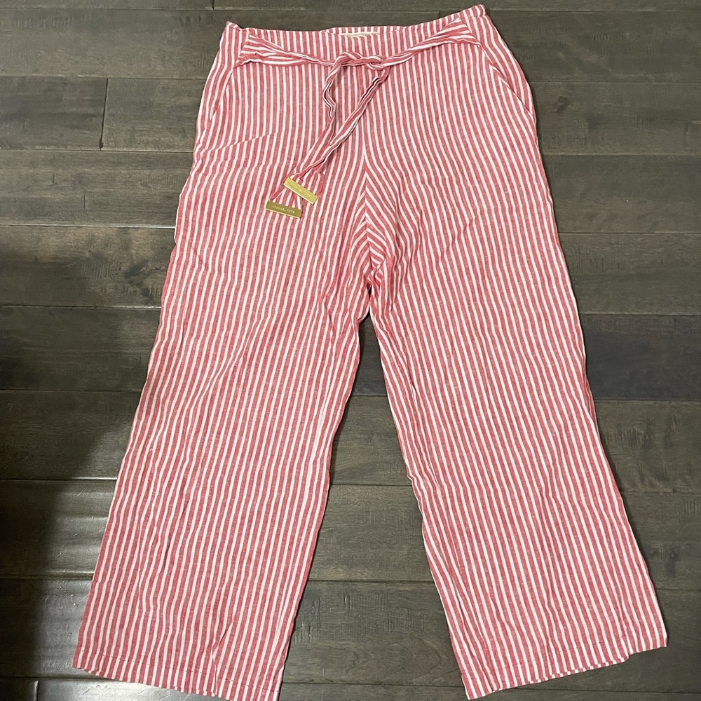 Wide leg linen pants